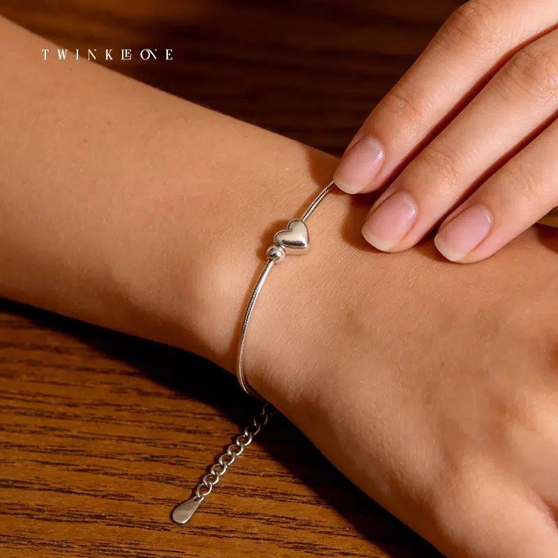 Dainty Sterling Silver Heart Bracelet | The Perfect Gift for Her | Thoughtful Emotional Jewelry