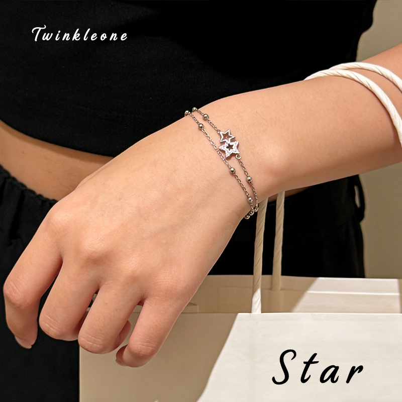 Self Discovery Bracelet Sterling Silver | Dual Star Charm Jewelry for Personal Growth