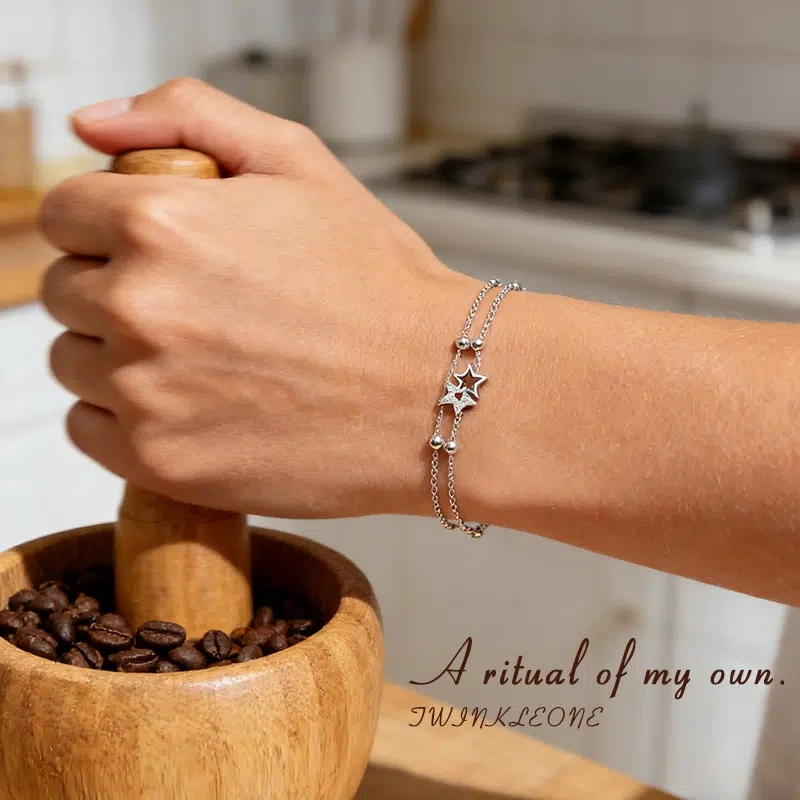 Self Discovery Bracelet Sterling Silver | Dual Star Charm Jewelry for Personal Growth