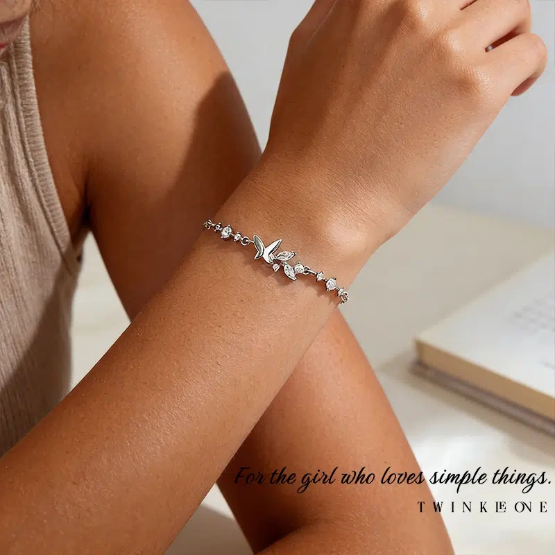 Butterfly Bracelet for Her Sterling Silver | Symbol of Growth & Radiance in Love