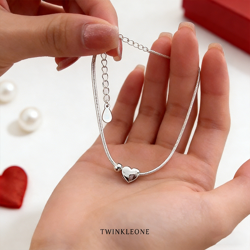 925 Silver Heart Bracelet – Stylish Spring Must-Have, On Sale, Treat Yourself Now