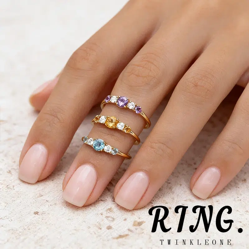 925 Sterling Silver Open Ring with Purple & Clear CZ – Thoughtful Gift for Mom, Wife, or Yourself