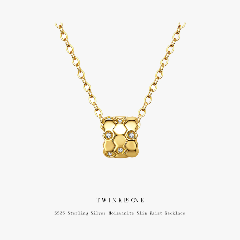 Wild and elegant waist-slimming necklace - sterling silver and moissanite, a talisman of inner strength.