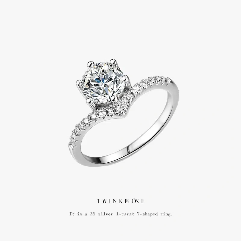 Round Moissanite Promise Ring in Sterling Silver - A Timeless Symbol of Your Love Story