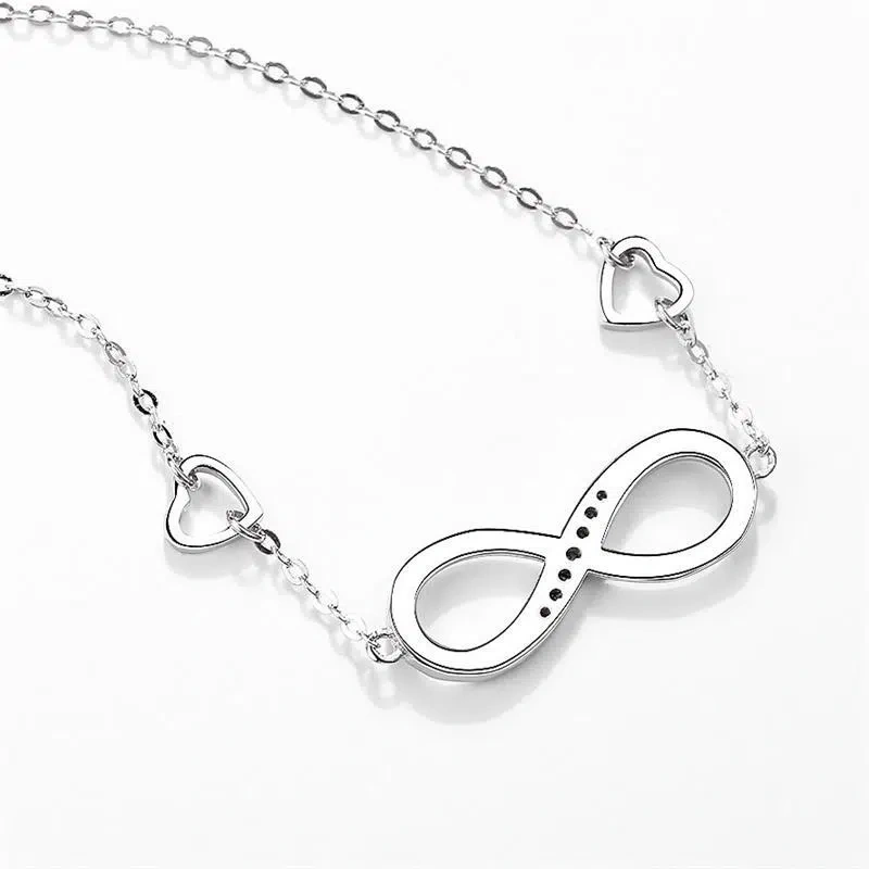 Infinite Connection Bracelet - Sterling Silver Hearts for Mom, Symbol of Eternal Bond