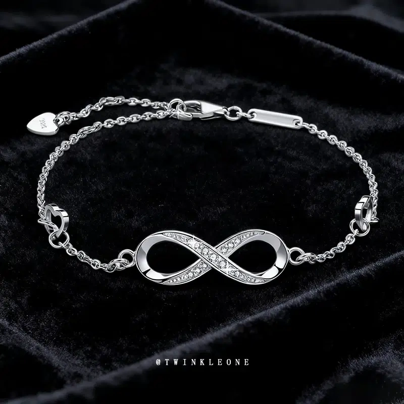 Infinite Connection Bracelet - Sterling Silver Hearts for Mom, Symbol of Eternal Bond