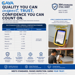 Our stainless steel products meet quality standards and are available for inspection at any time