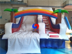 Small economy tropical inflatable pool slide
