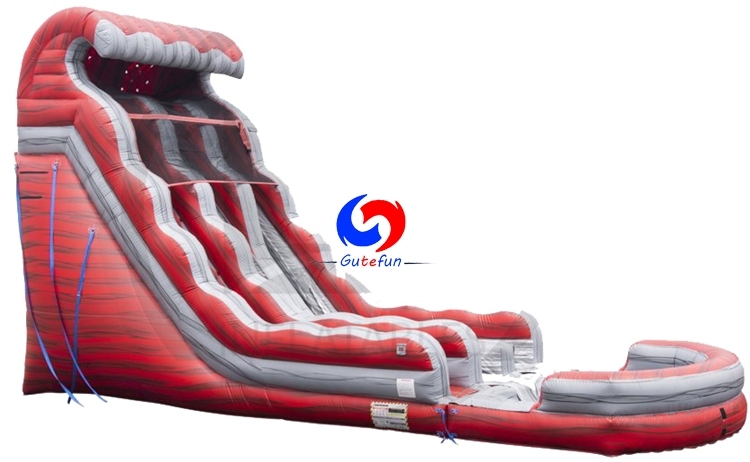 Liquid hot magma dual lane water slide