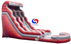 Liquid hot magma dual lane water slide