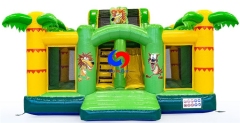 Jungle inflatable bouncy castle with slide