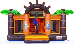 Pirate ship inflatable bouncy castle with slide
