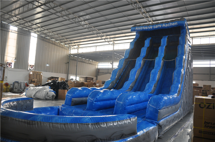 HOT sale commercial Big wave kids adult inflatable water slide with pool