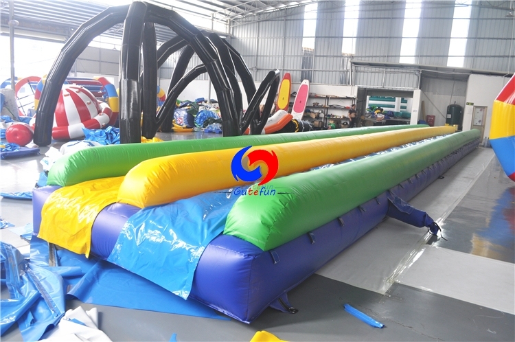 commercial double lane giants inflatable water slide, dual lane water slip and slide for adult kids