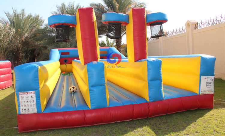 3 man Three lane horizontal bungee run inflatable