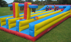 3 man Three lane horizontal bungee run inflatable