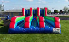3 man Three lane horizontal bungee run inflatable