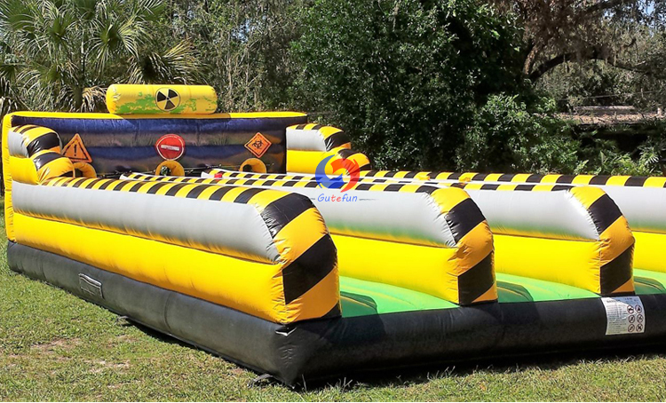 3 man Three lane horizontal bungee run inflatable