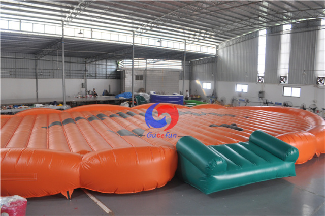 One stop shipment 20m L*12m W*60cm Giant inflatable jump pumpkin bounce pad for kids adultadult