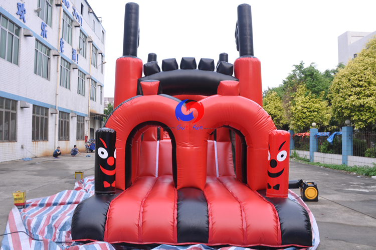 18.3m*3m*4.8m party events pirate ship theme inflatable obstacle course for sale