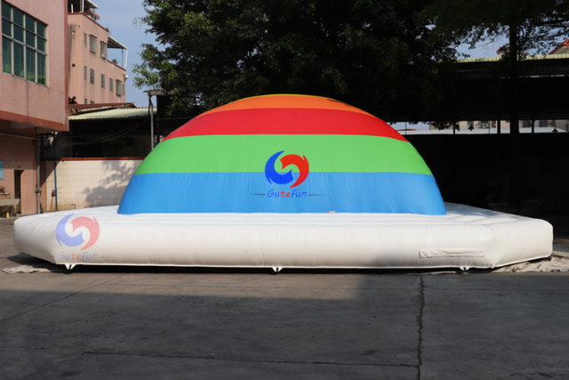Large Multi fun playing games rainbow colourful soft inflatable air mountain inflatable pillow airbag for sale