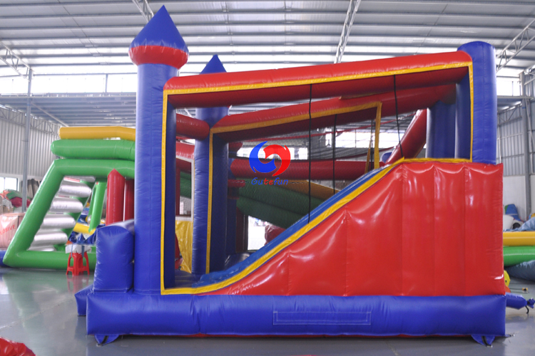 Backyard family funtime Multi play 5 in 1 children inflatable castle jump slide combo, moon bounce inflatable with a slide