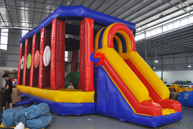 large outdoor sports red baller wipe out inflatable wipeout obstacle big balls for sale
