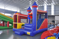 Backyard family funtime Multi play 5 in 1 children inflatable castle jump slide combo, moon bounce inflatable with a slide
