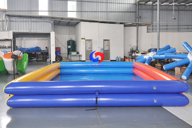 8m L* 6m W*0.55m Double layer rectangular PVC large inflatable swimming pool