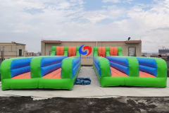 10M double lane horizontal bungees run inflatable