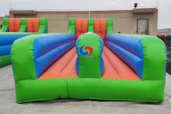 10M double lane horizontal bungees run inflatable