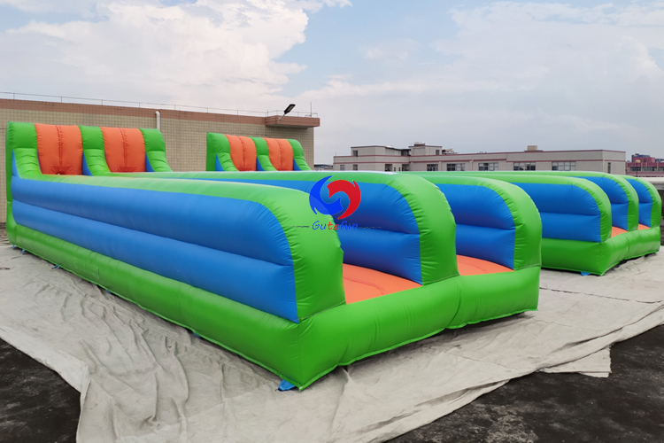 10M double lane horizontal bungees run inflatable