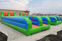 10M double lane horizontal bungees run inflatable