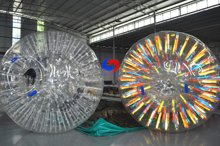 3m human inside hamster rollowing ball clear TPU inflatable zorb ball with belts on sale
