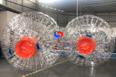 3m human inside hamster rollowing ball clear TPU inflatable zorb ball with belts on sale