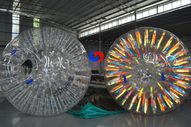 lighting TPU inflatable human hamster zorb ball with reflecting stripes for sale
