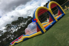 Inflatable zorb ball with rolling hill