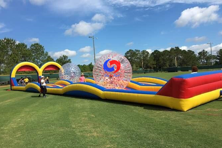 Inflatable zorb ball with rolling hill