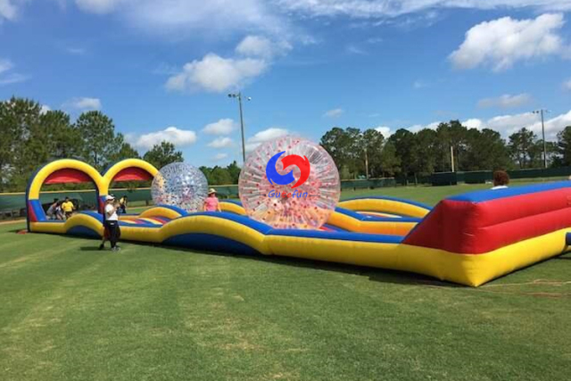Inflatable zorb ball with rolling hill