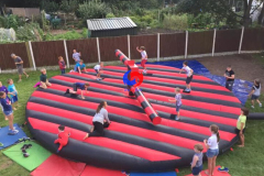 high-quality PVC large inflatable safety crash Sweeper mat mechanical Meltdown Multiplayer Interactive Game