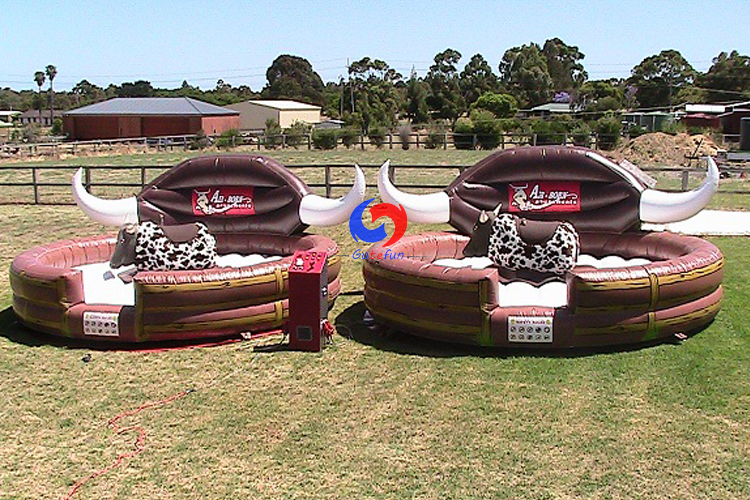 two players PK bucking bull ride twin mechanical bull with one mechanical bull controls for sale