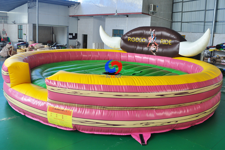 one-stop shipment mechanical rodeo bull ride inflatable mat on sale,  custom bull inflatable for sale