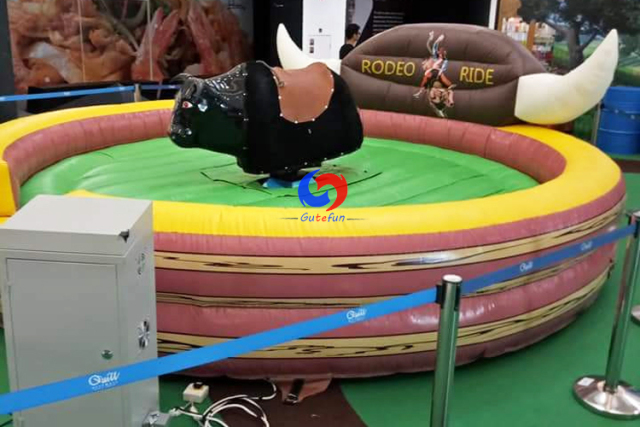 one-stop shipment mechanical rodeo bull ride inflatable mat on sale,  custom bull inflatable for sale