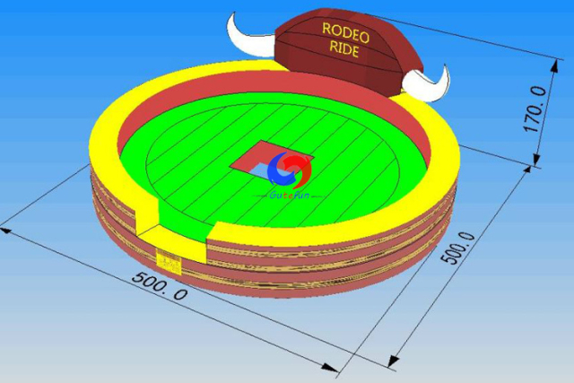 one-stop shipment mechanical rodeo bull ride inflatable mat on sale,  custom bull inflatable for sale