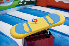 cool winter-themed mechanical rodeo riding snowboard for sale, snowboard Simulator Ride with inflatable crash mat