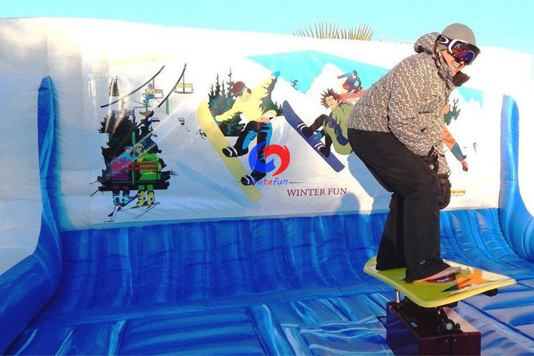 cool winter fun sport mechanical rodeo snowboard Simulator Ride with inflatable crash mat for sale