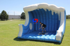 big wave blue inflatable mechanical surfboard ,impressive Big Wave Surf inflatable with surf machine