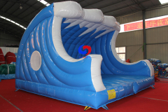 big wave blue inflatable mechanical surfboard ,impressive Big Wave Surf inflatable with surf machine