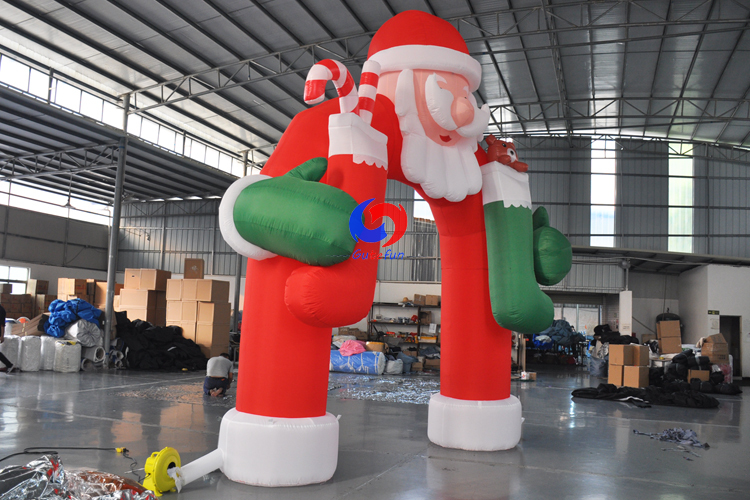 outdoor christmas inflatable santa claus entrance arch, decorative christmas arches