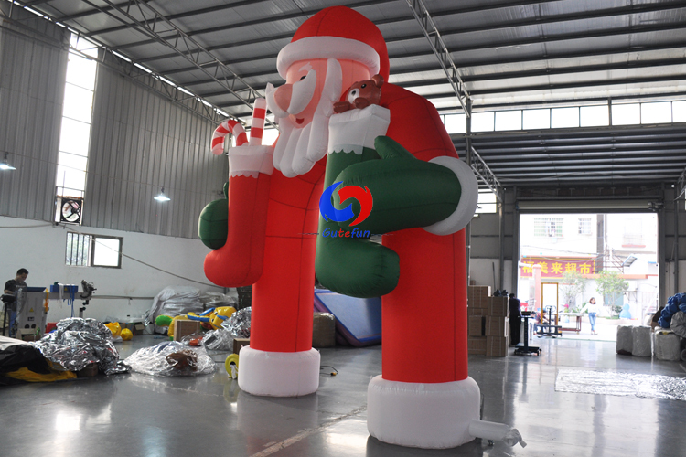 outdoor christmas inflatable santa claus entrance arch, decorative christmas arches